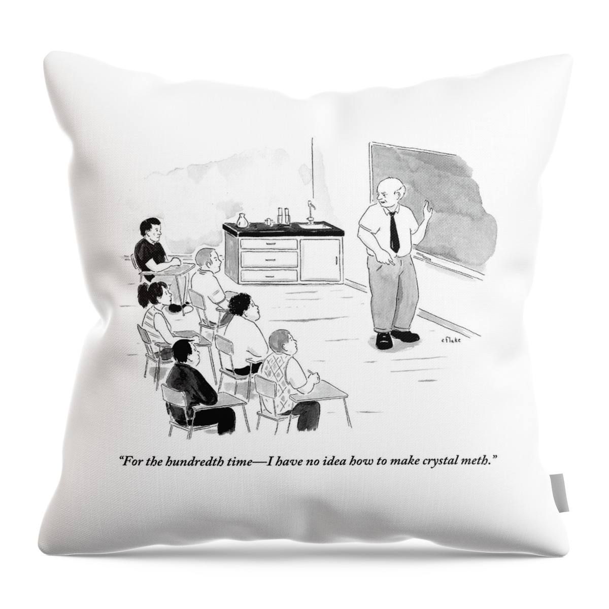 A Chemistry Teacher Addresses His Students Throw Pillow