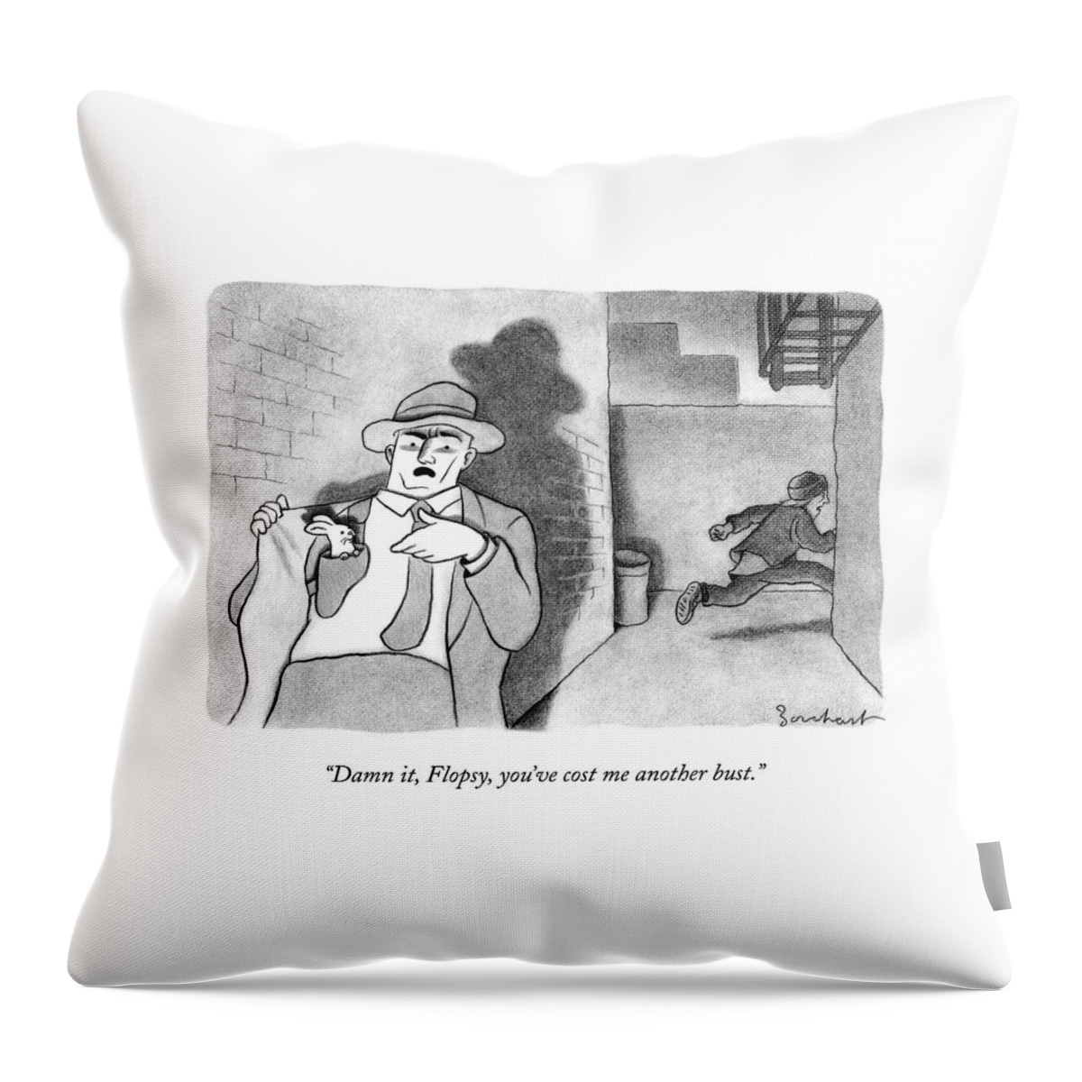 A Detective Opens His Jacket Pocket To Find Throw Pillow