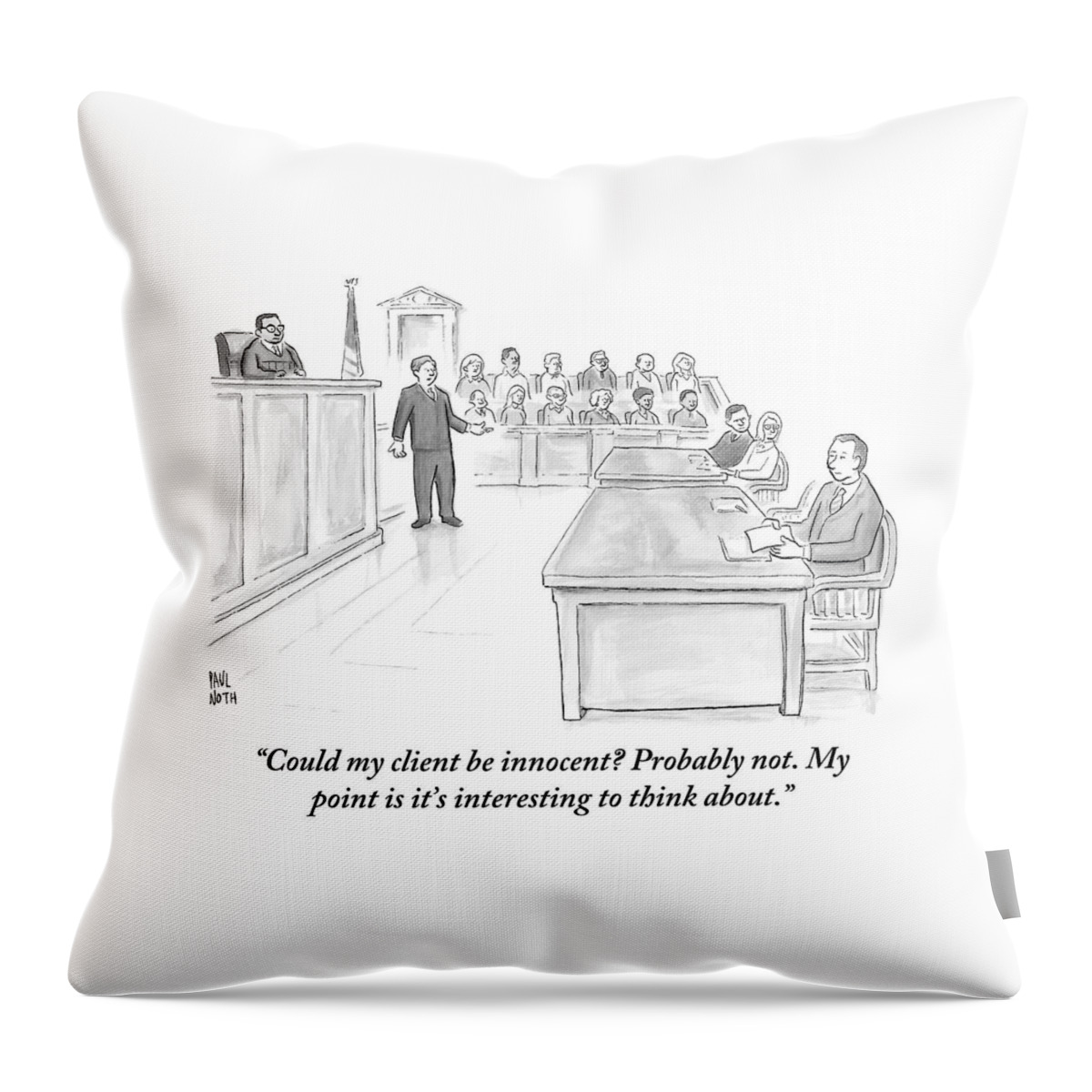 A Lawyer Makes His Case In Front Of A Jury Throw Pillow