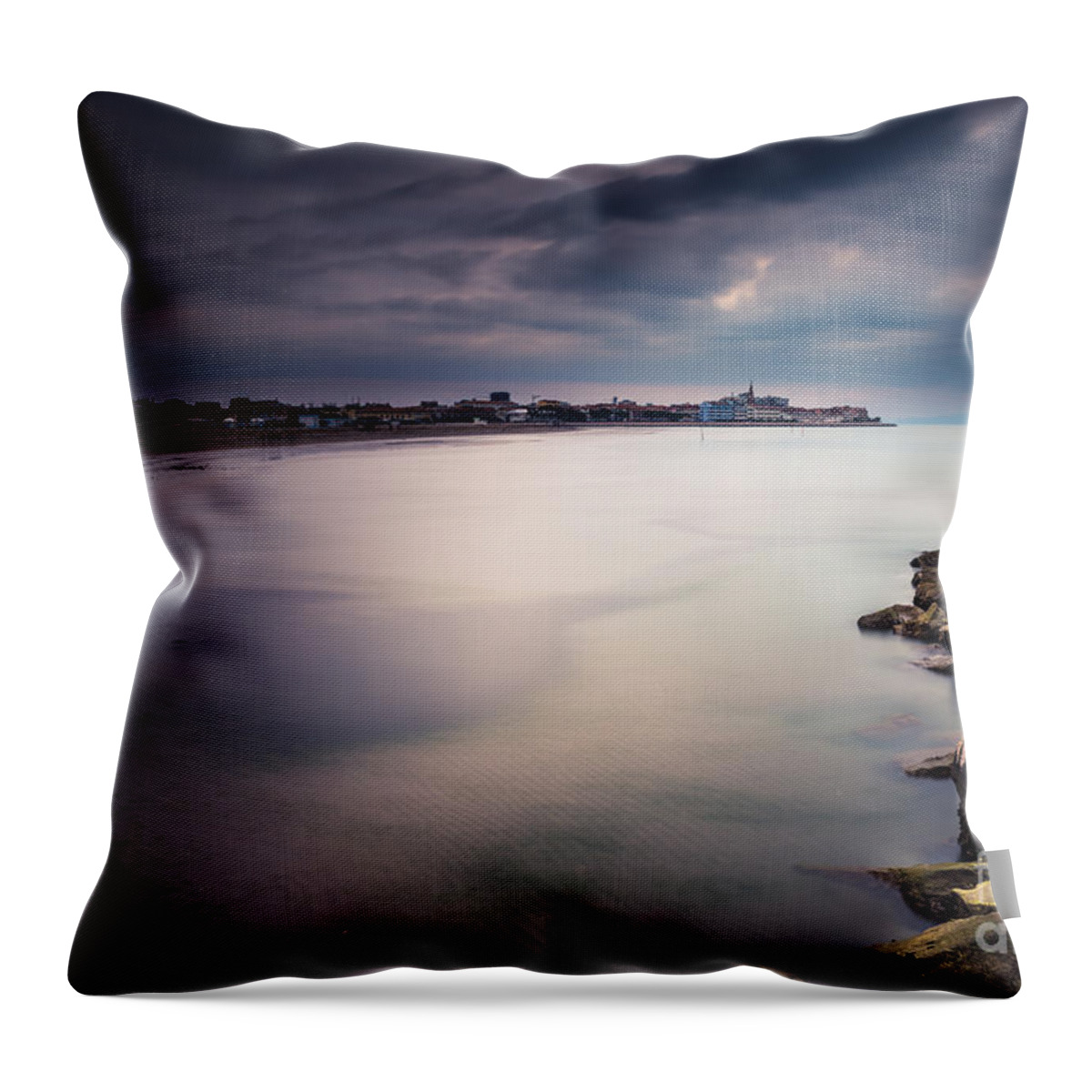 Adria Throw Pillow featuring the photograph a look at Grado by Hannes Cmarits