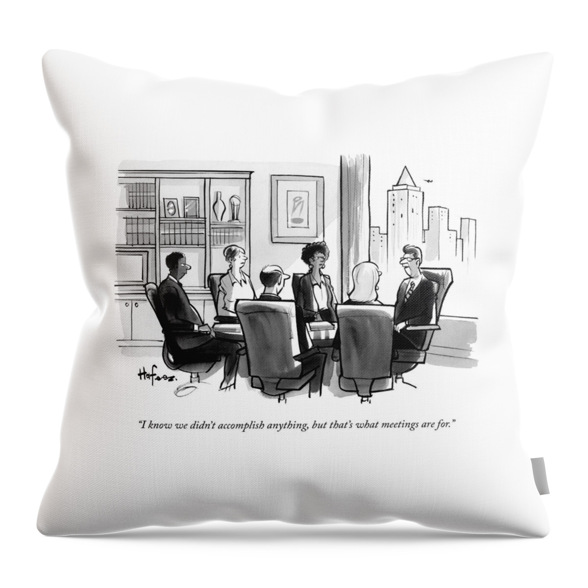 A Man Announces At A Business Conference Meeting Throw Pillow
