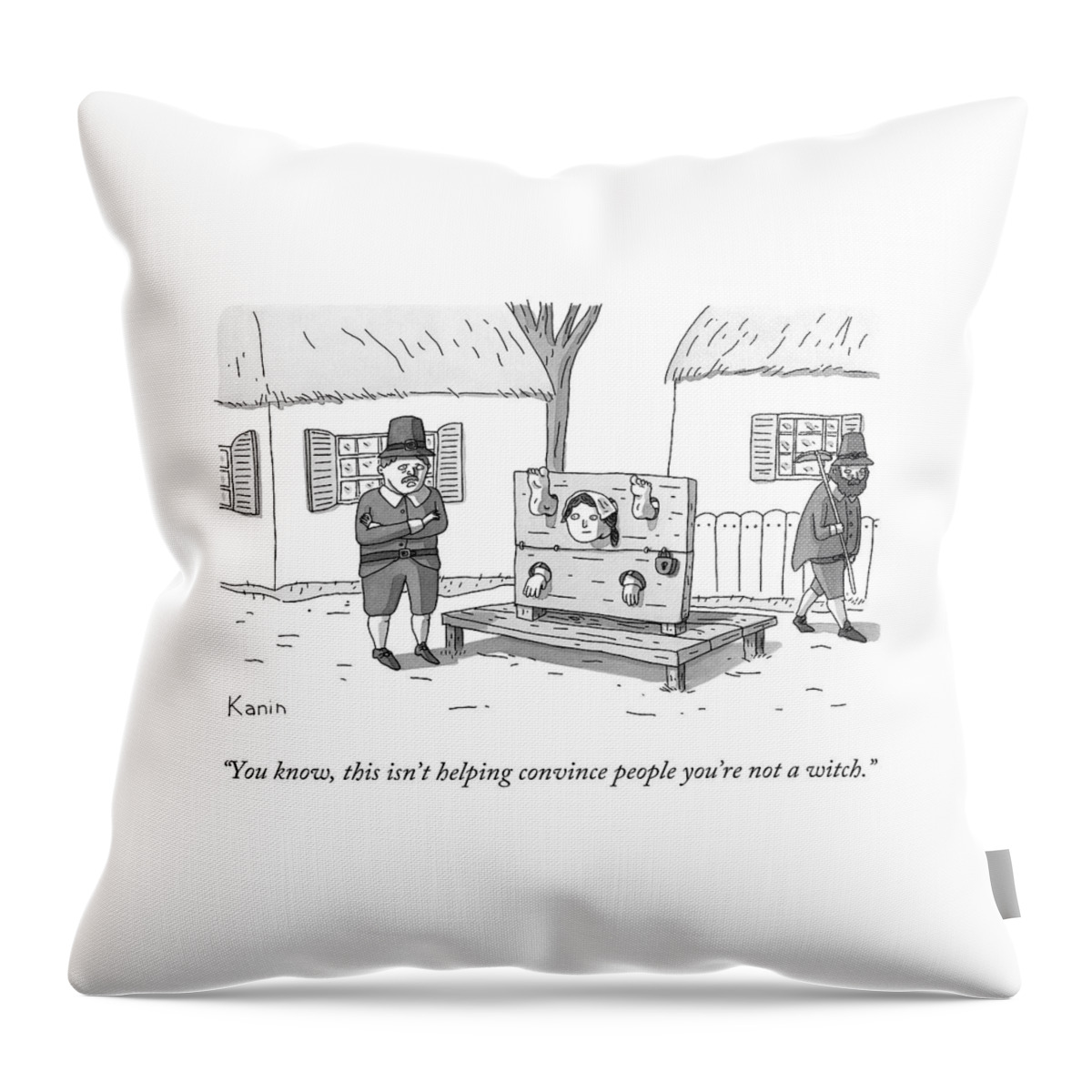 A Man In Salem Massachusetts Says To A Woman Throw Pillow