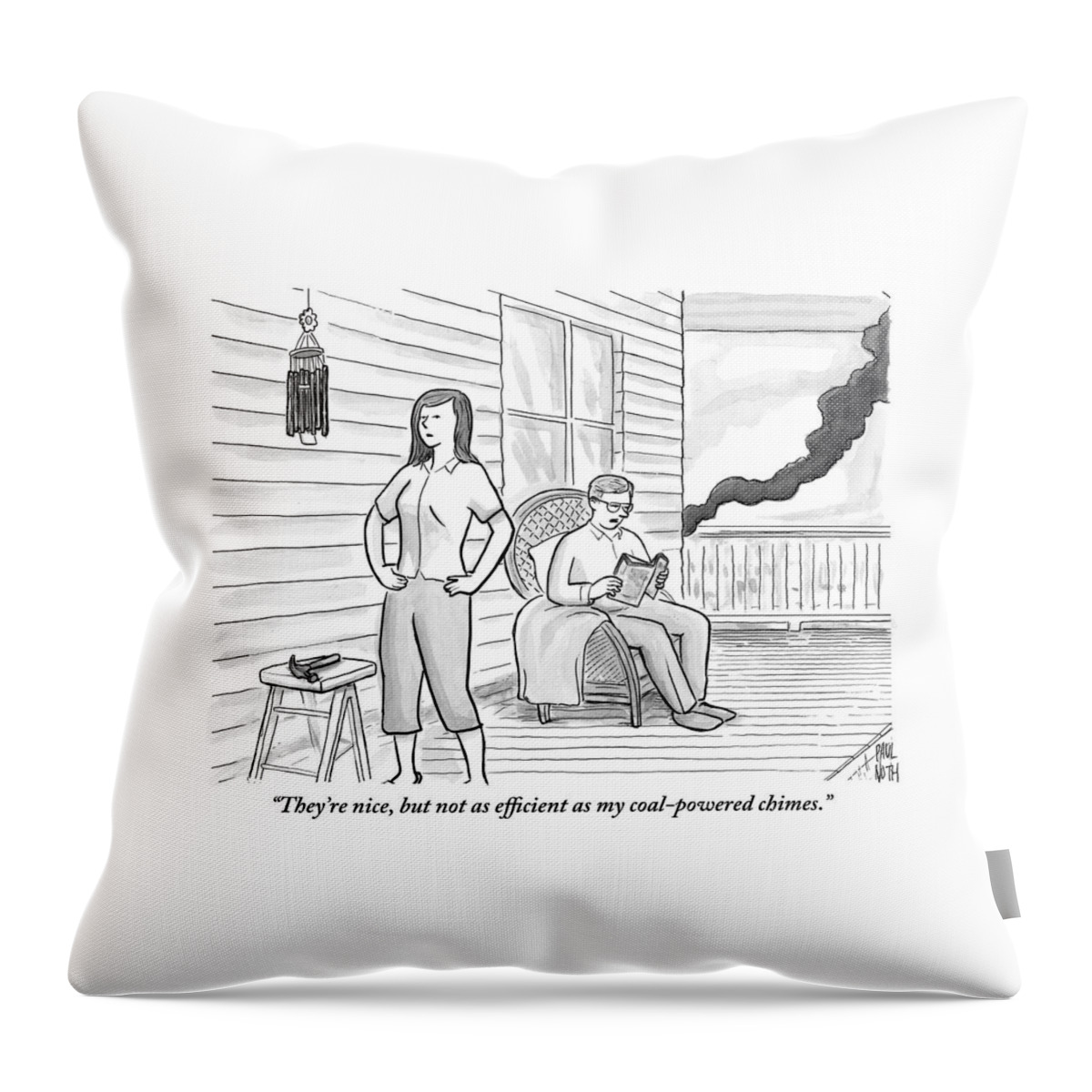 A Man Sits On The Porch Throw Pillow