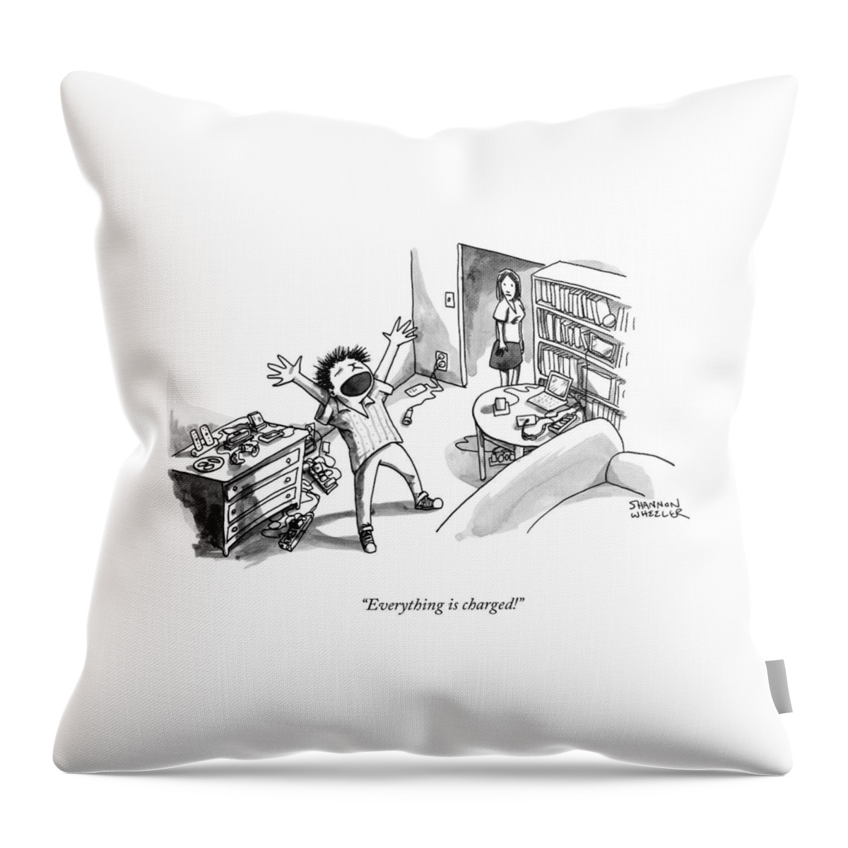 Everything Is Charged Throw Pillow