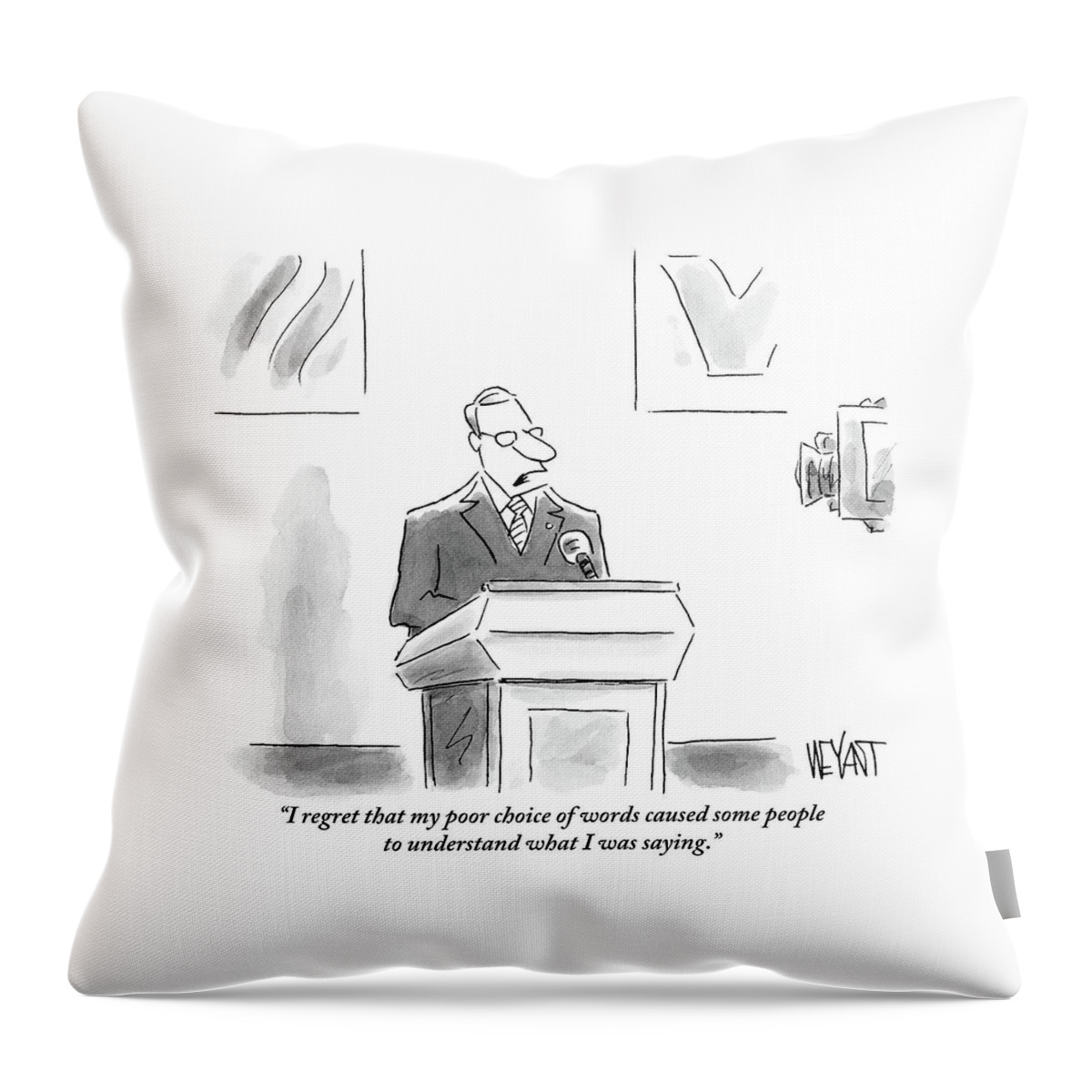 A Politician Speaks At A Podium Throw Pillow