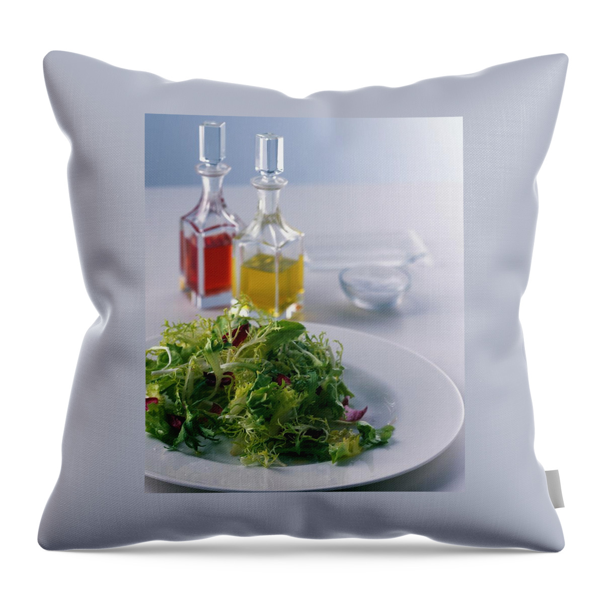 A Salad With Dressings Throw Pillow