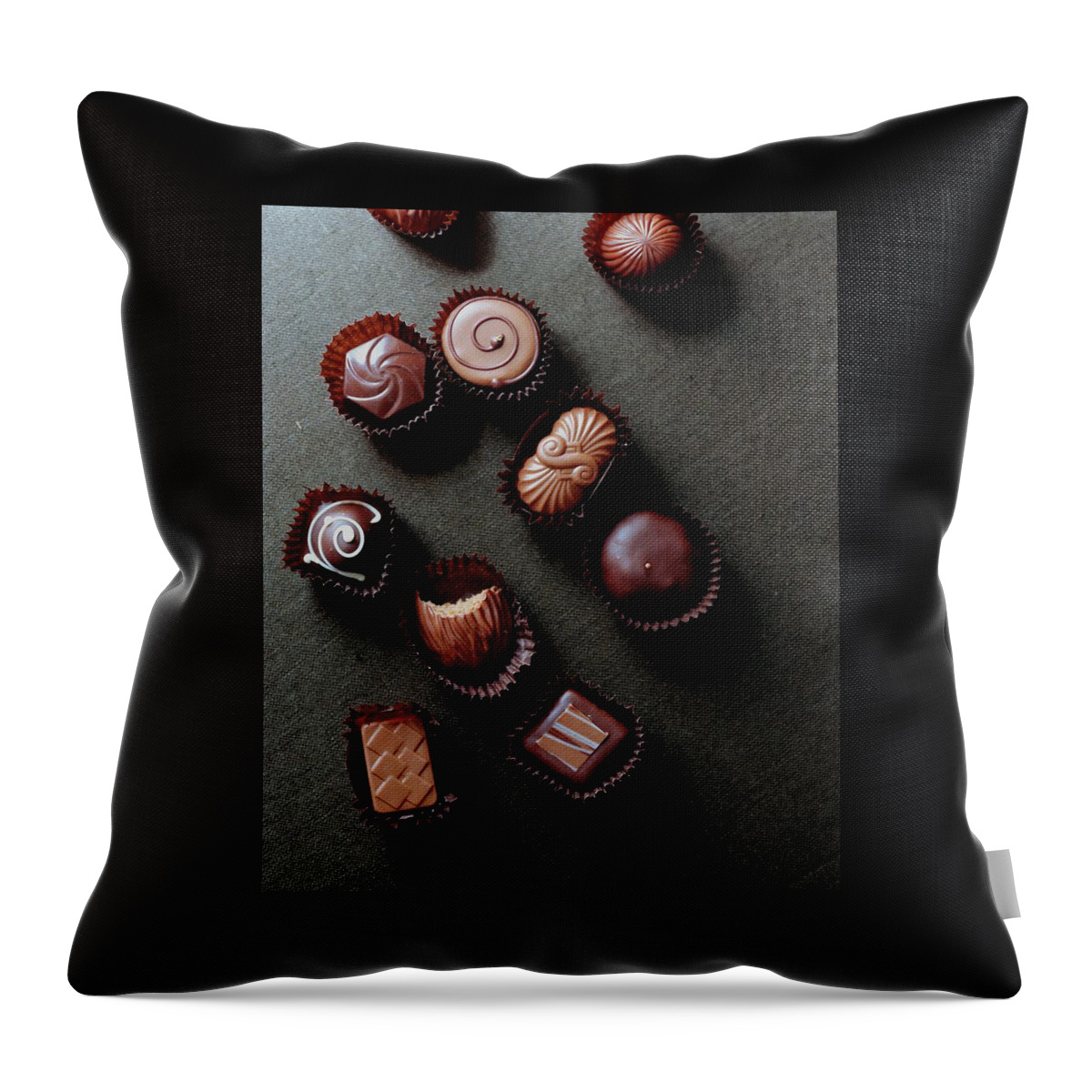 A Selection Of Chocolates Throw Pillow