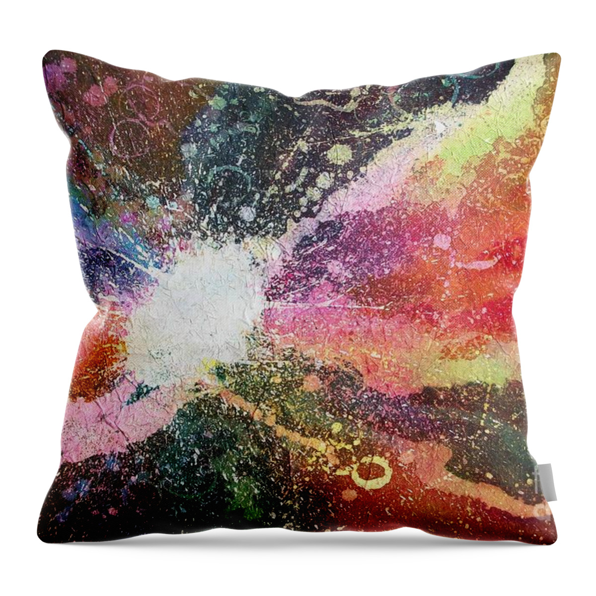 Physics Throw Pillow featuring the painting A Star is Born by Carol Losinski Naylor