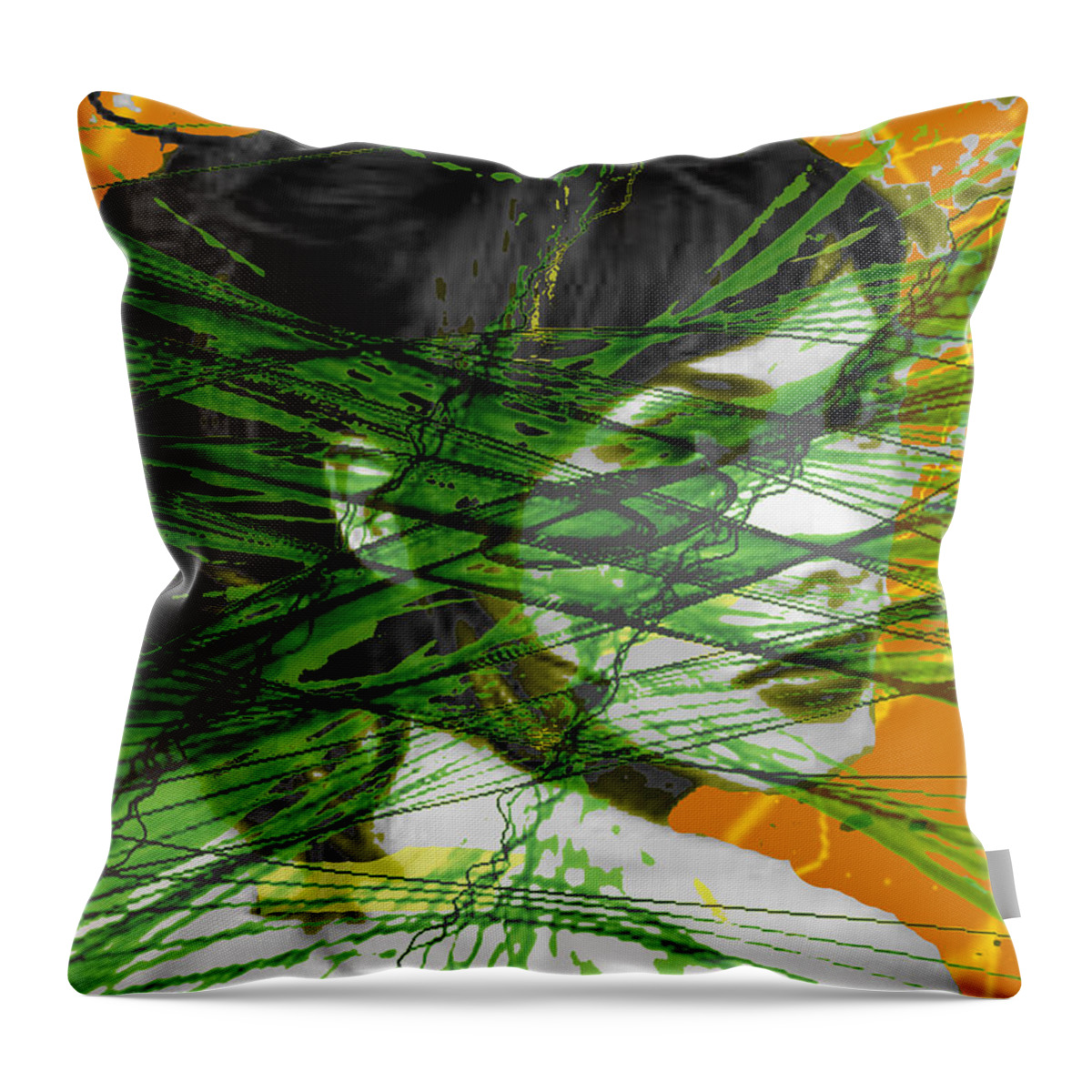 A Tangled Web Throw Pillow featuring the digital art A Tangled Web by Seth Weaver