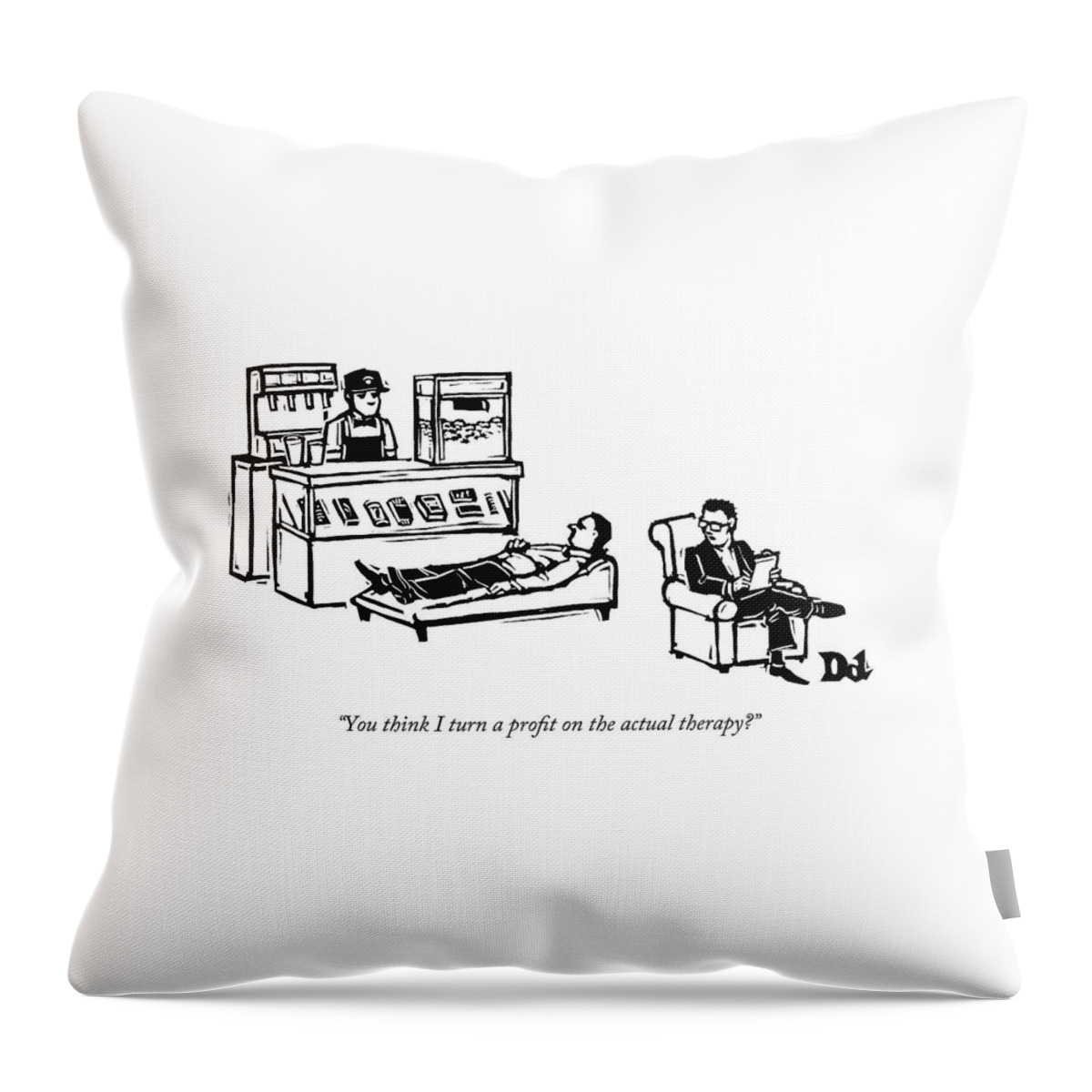 A Therapist's Office With A Concession Stand Throw Pillow
