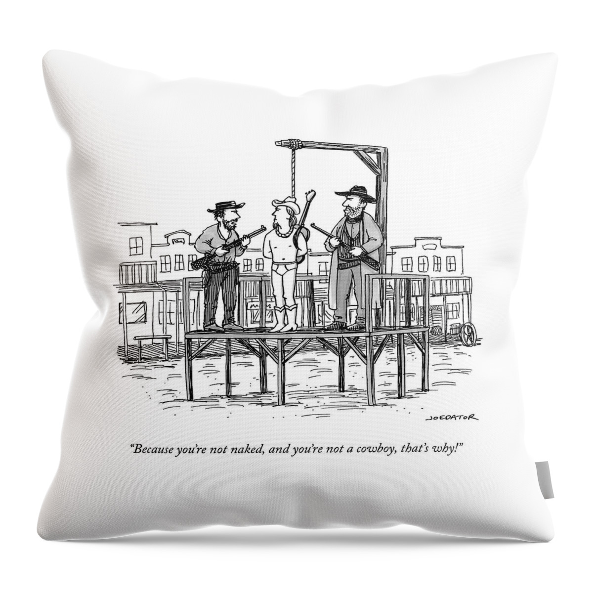 A Wild West Sheriff And Deputy Are About To Hang Throw Pillow