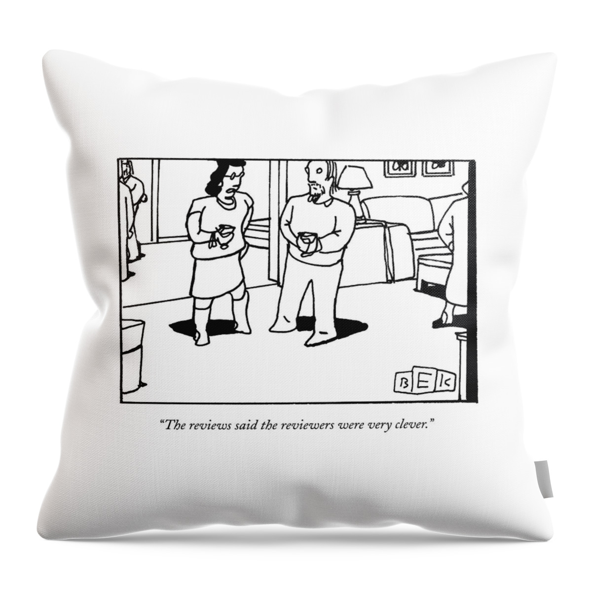 A Woman And Man Converse At A Cocktail Party Throw Pillow