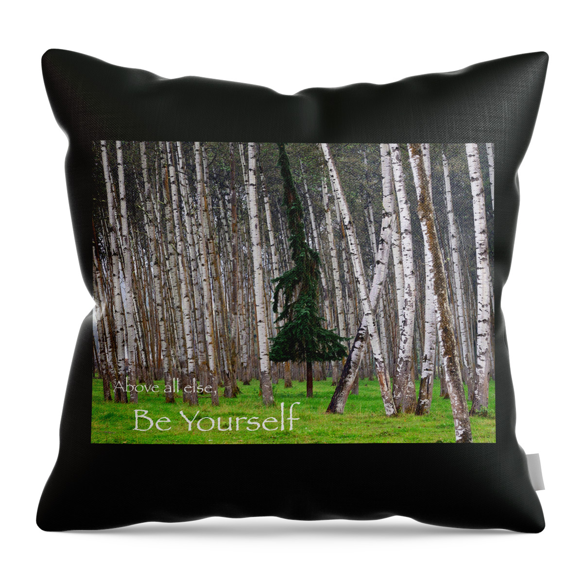 Trees Throw Pillow featuring the photograph Above All Else Be Yourself by Mary Lee Dereske