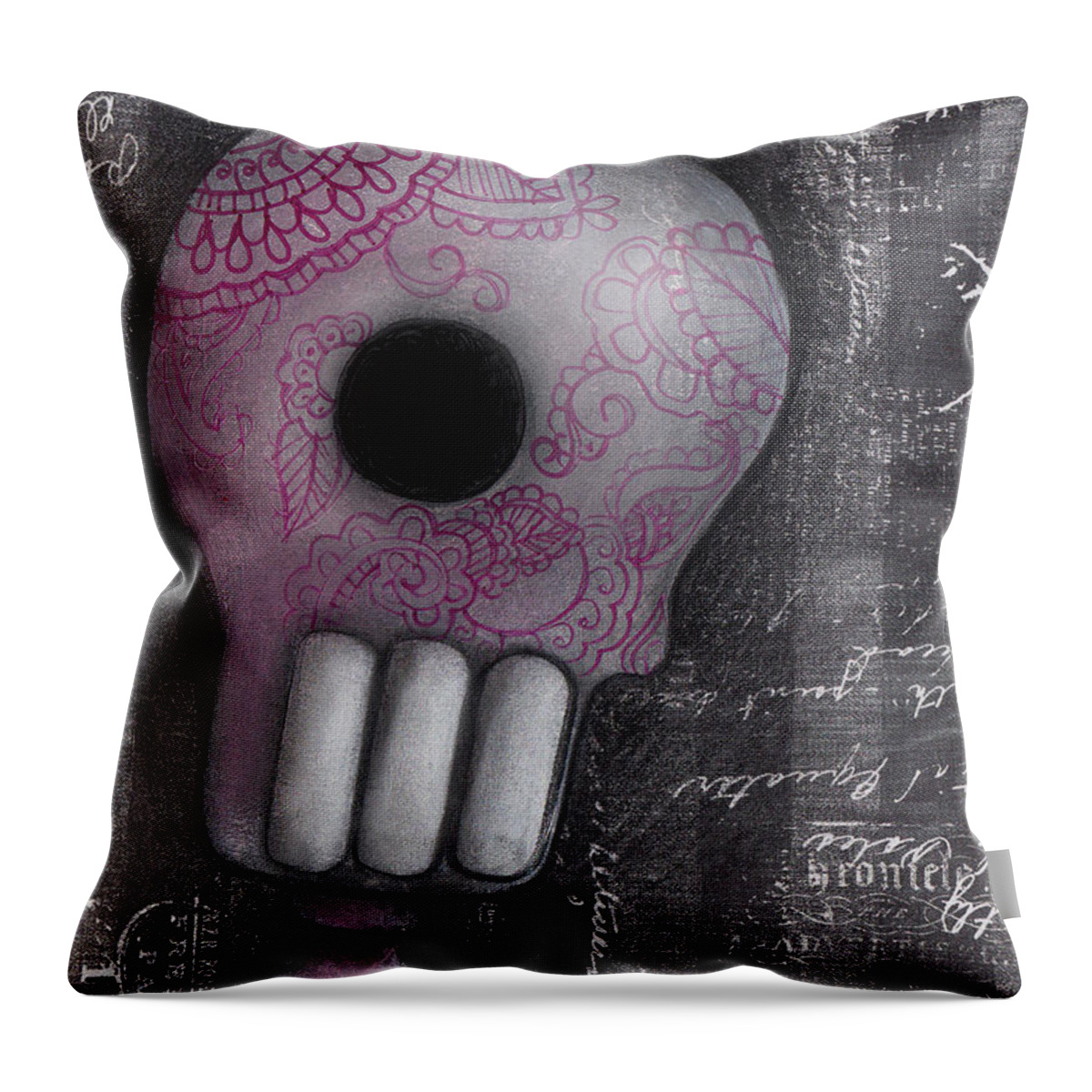 Day Of The Dead Throw Pillow featuring the painting Absolute by Abril Andrade