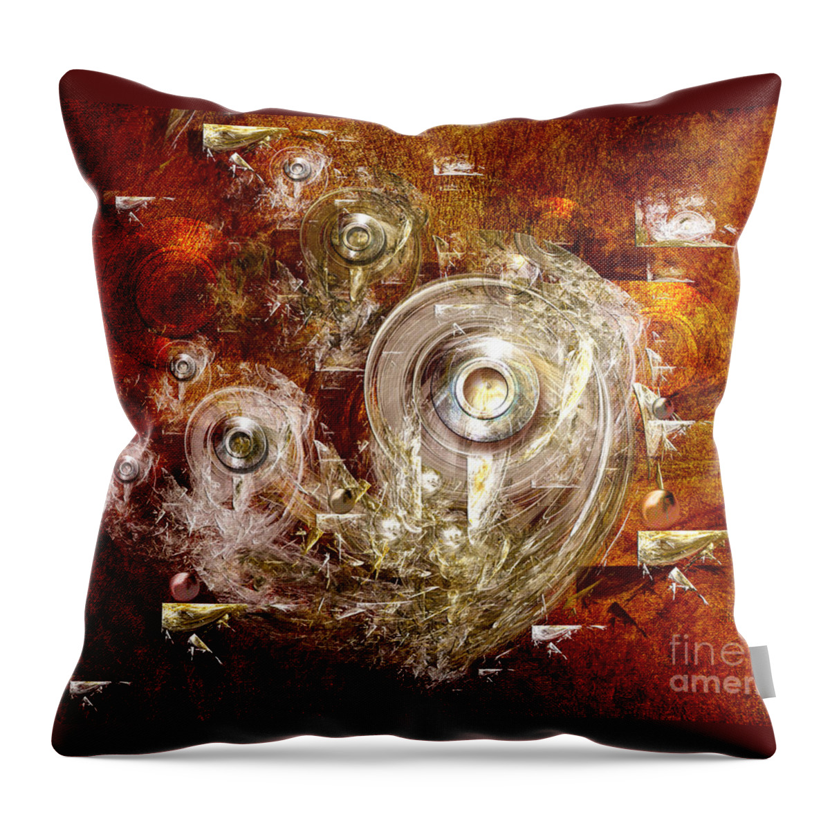 Disc Throw Pillow featuring the digital art Abstract discs by Alexa Szlavics