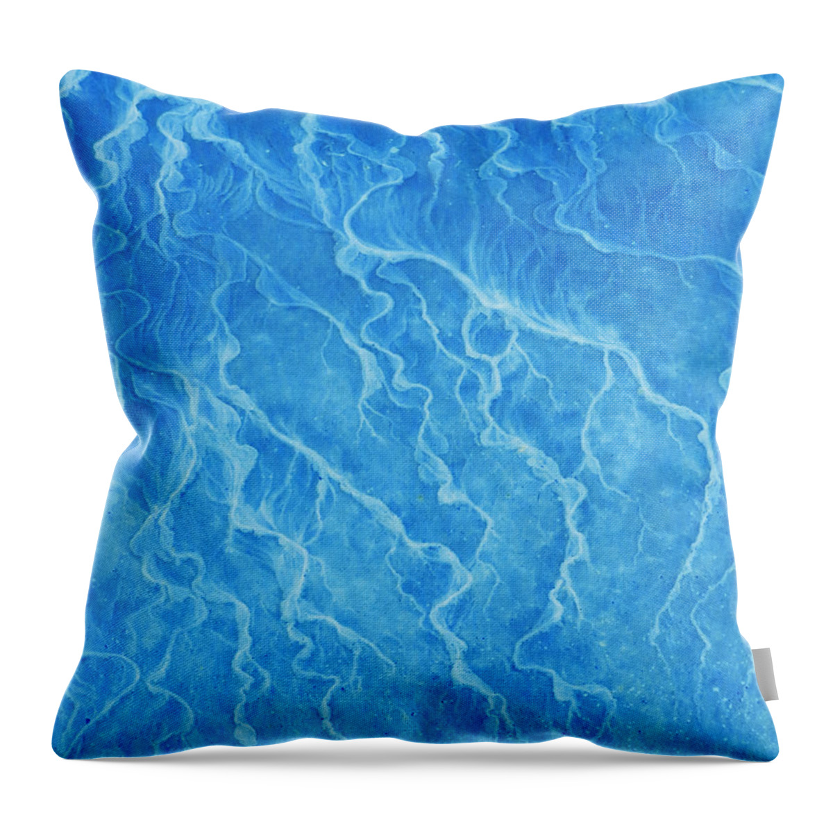 Abstract Throw Pillow featuring the photograph Abstract in Sea Blue by Deborah Smith