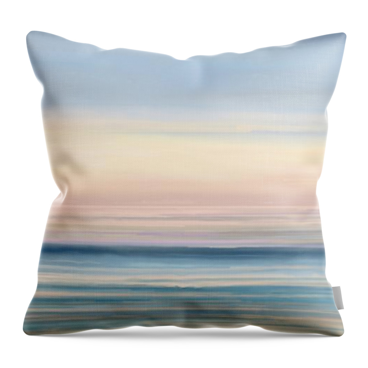 Abstract Throw Pillow featuring the painting Abstract Long Pink Sunset by Stephen Jorgensen