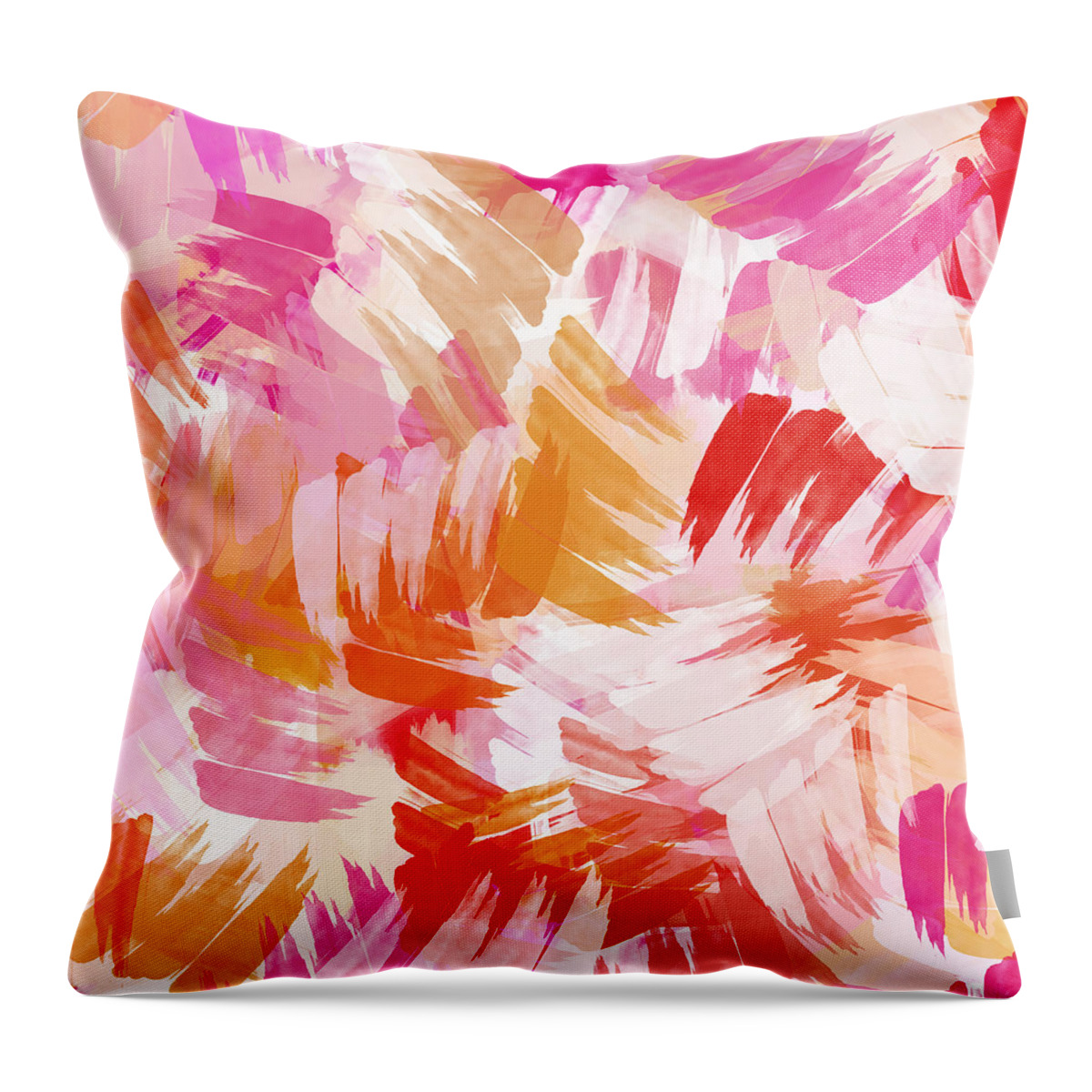 Abstract Throw Pillow featuring the mixed media Abstract Paint Pattern by Christina Rollo