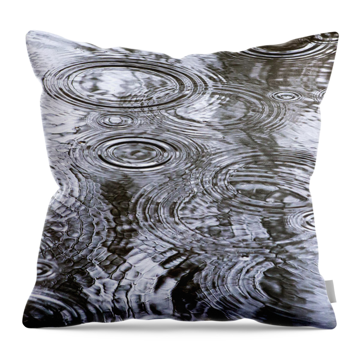 Water Throw Pillow featuring the photograph Abstract Raindrops by Christina Rollo