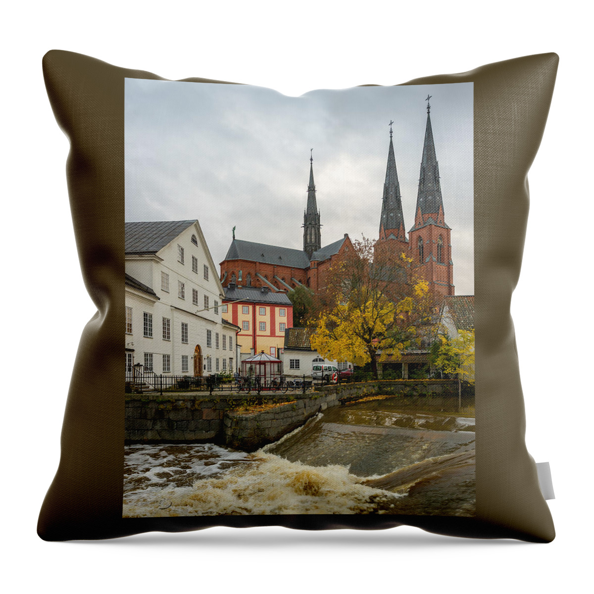 Academy Mill Waterfall Throw Pillow featuring the photograph Academy Mill Waterfall by Torbjorn Swenelius