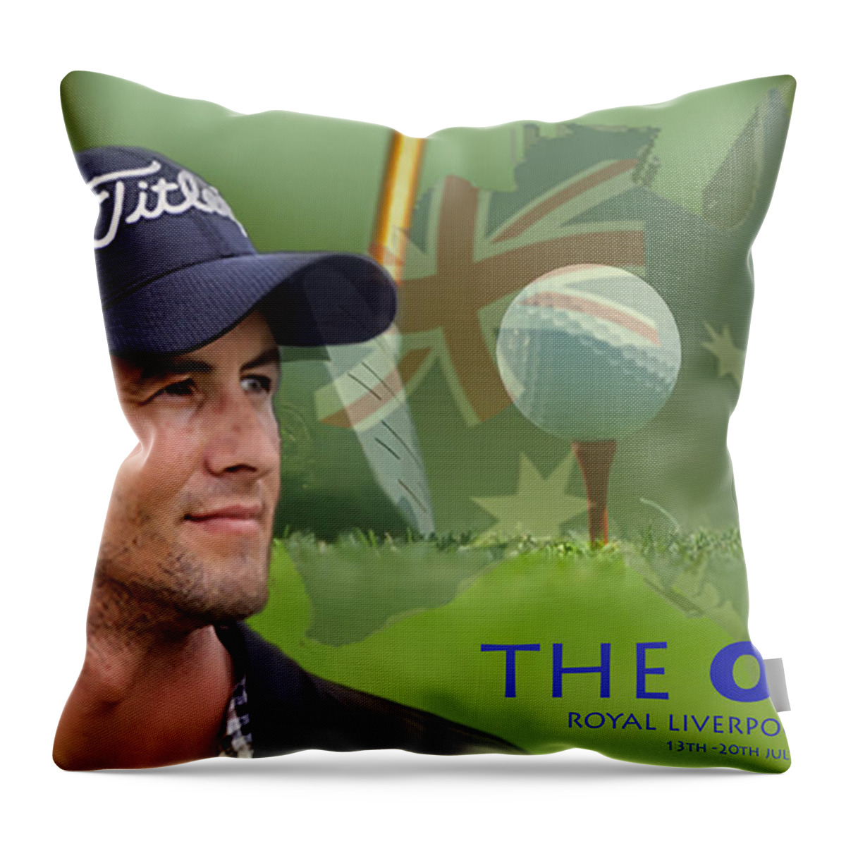 Golf Throw Pillow featuring the photograph Adam Scott by Spikey Mouse Photography