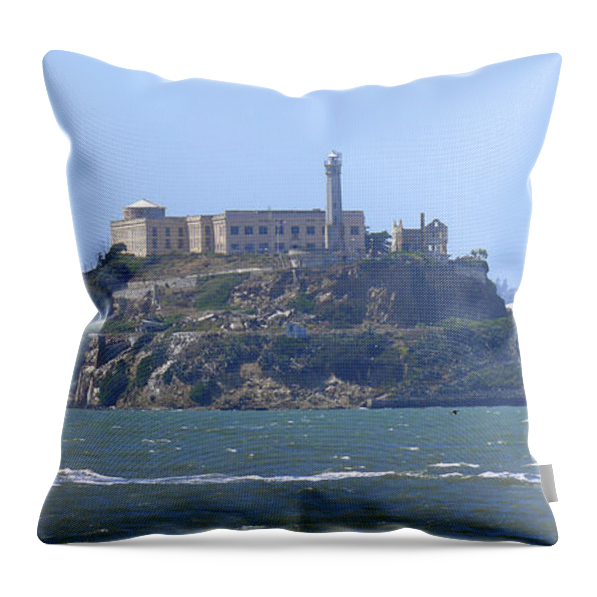Landmarks Throw Pillow featuring the photograph Alcatraz Island by Mike McGlothlen