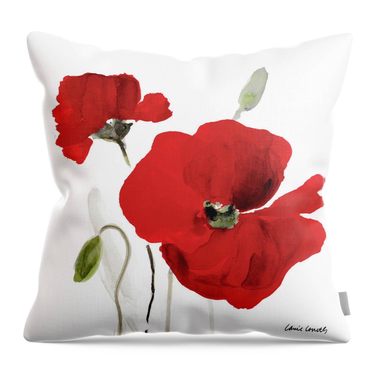 All Throw Pillow featuring the painting All Red Poppies I by Lanie Loreth