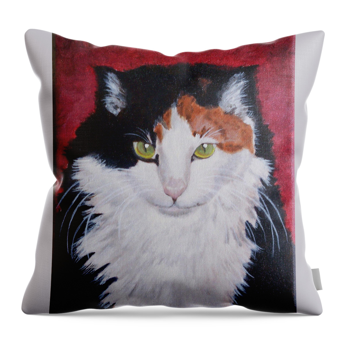 Pets Throw Pillow featuring the painting Alley Cat by Kathie Camara
