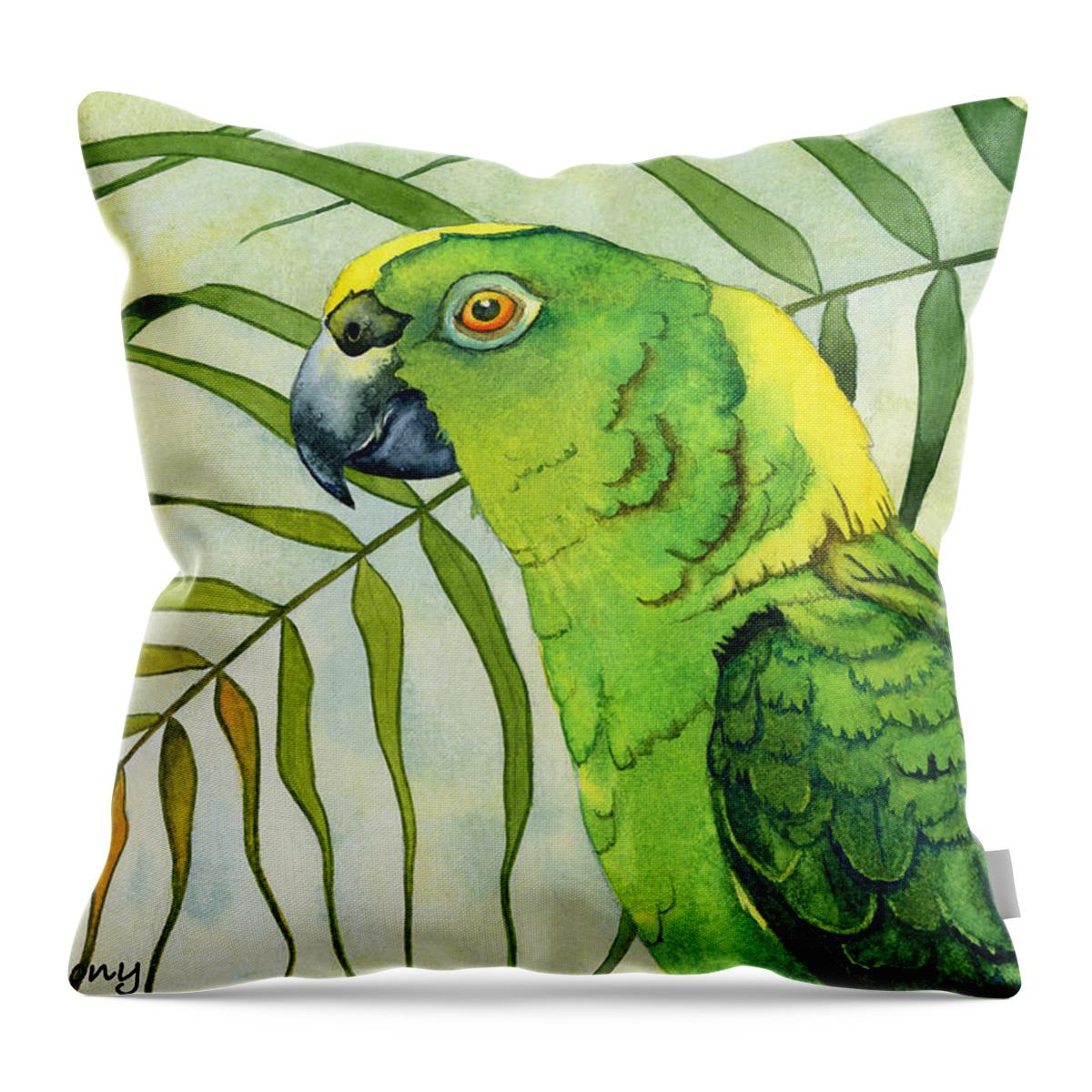 Watercolor Throw Pillow featuring the painting Amazon by Lyse Anthony
