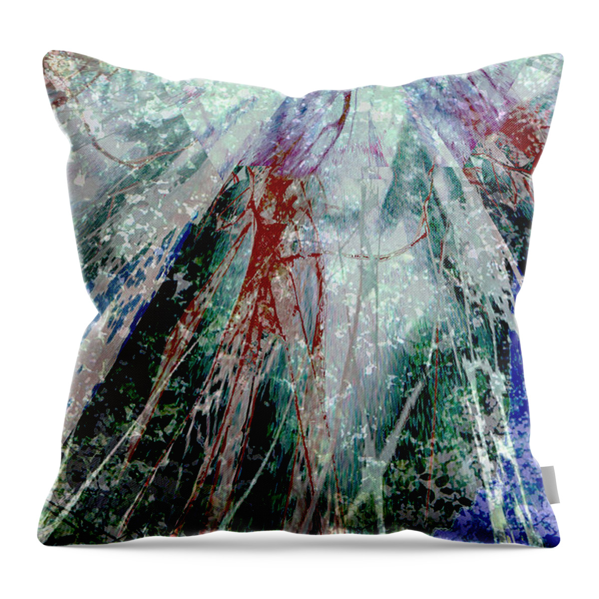 Amid The Falling Snow Throw Pillow featuring the digital art Amid the Falling Snow by Seth Weaver