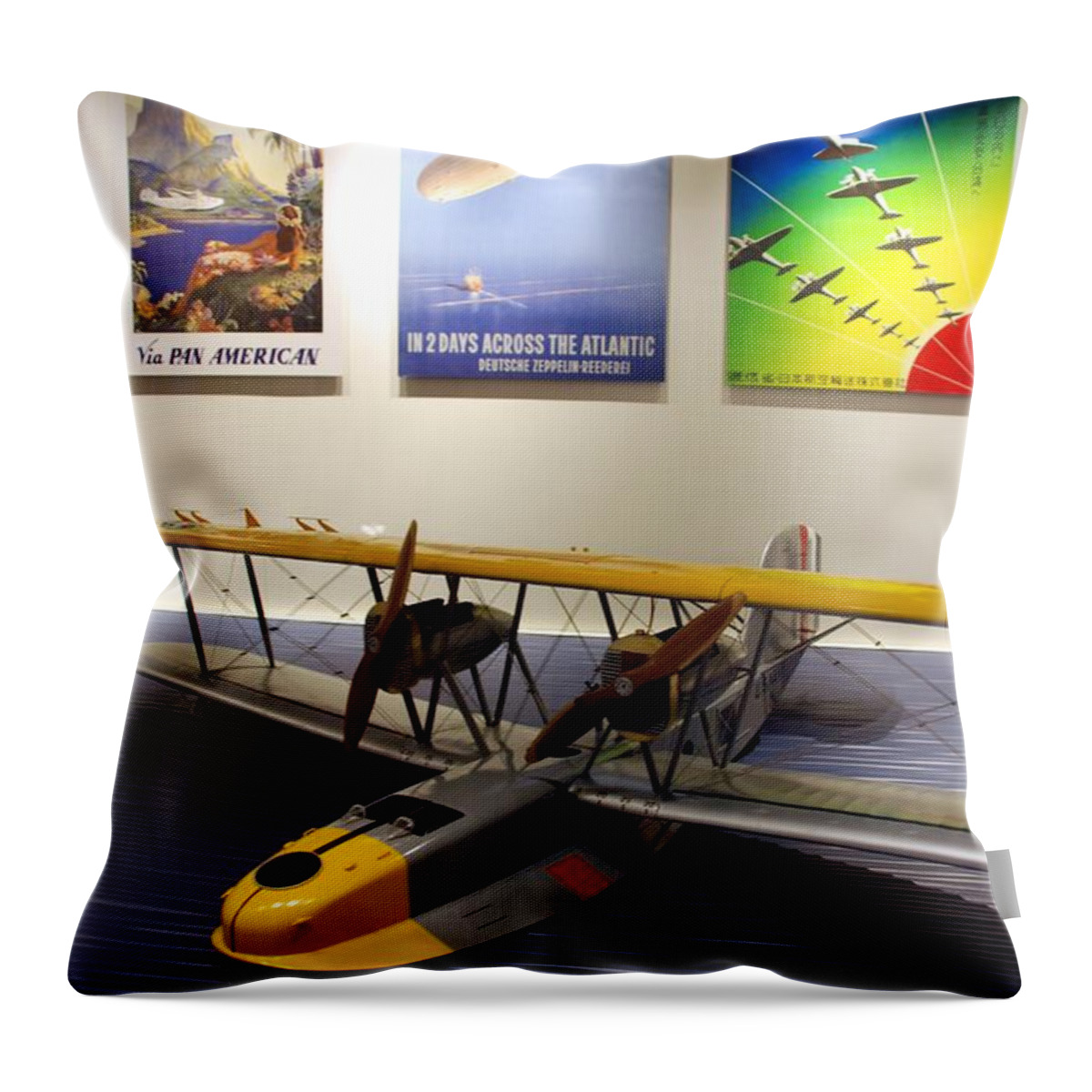 Aviation Throw Pillow featuring the photograph Amphibious Plane and Era Posters by Kenny Glover