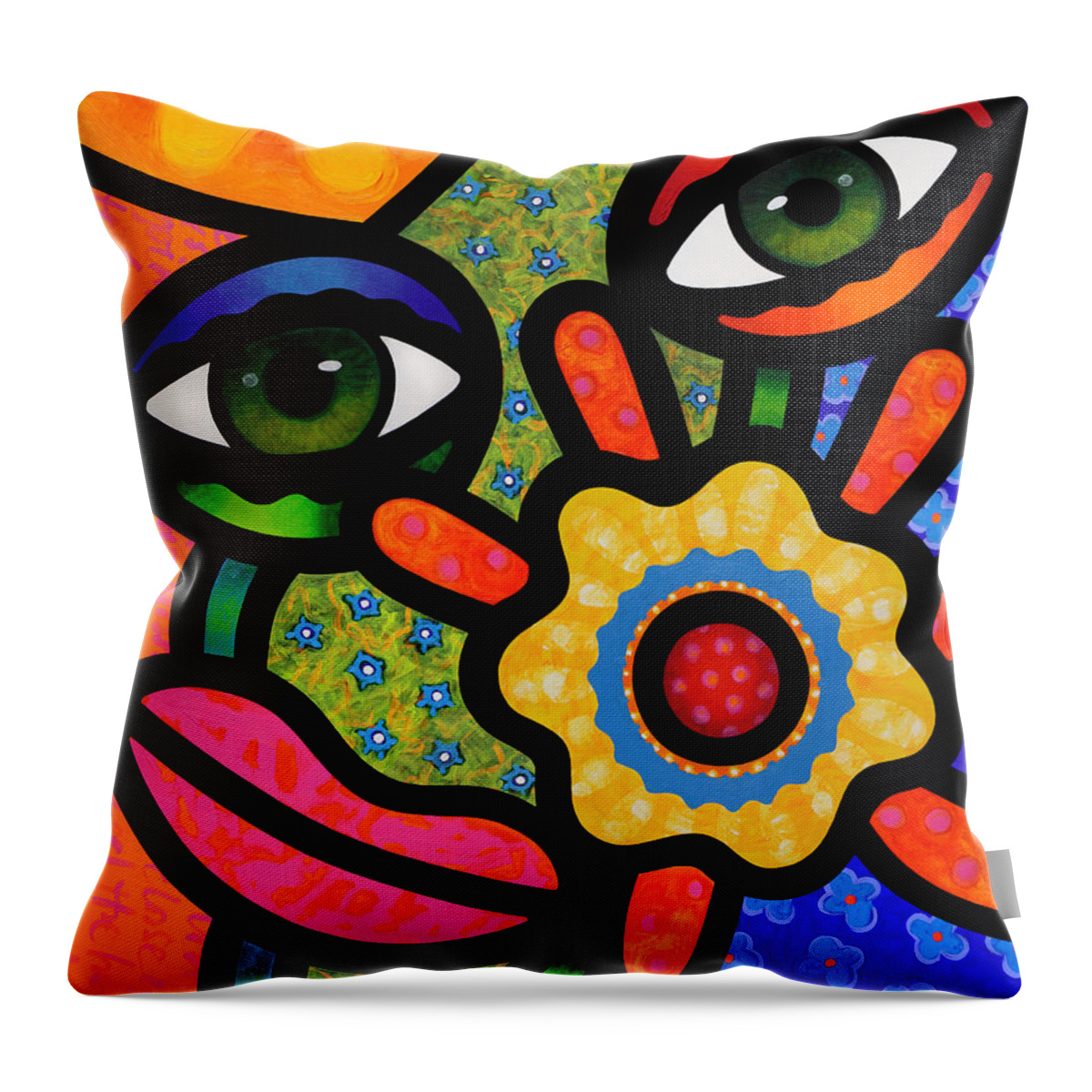 Abstract Throw Pillow featuring the painting An Eye on Spring by Steven Scott