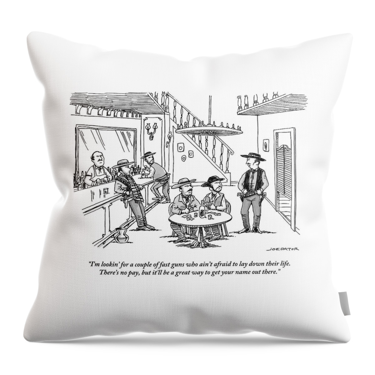 An Old Western Cowboy Speaks To Other Cowboys Throw Pillow