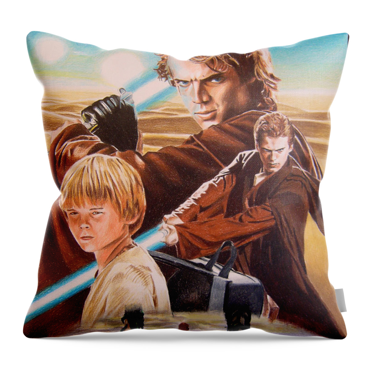 Anakin Skywalker Tatooine Throw Pillow by Joseph Christensen - Fine Art  America
