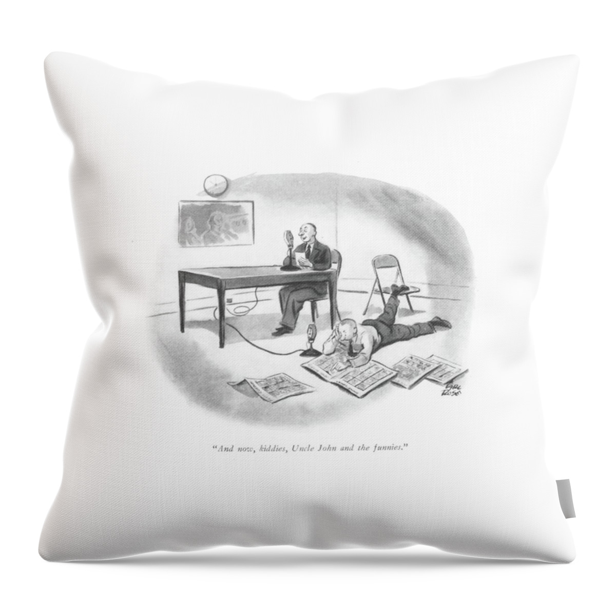 And Now, Kiddies, Uncle John And The Funnies Throw Pillow