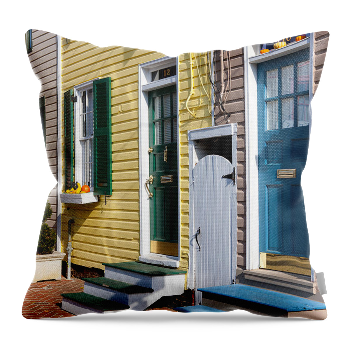 Clarence Holmes Throw Pillow featuring the photograph Annapolis Historic Homes I by Clarence Holmes