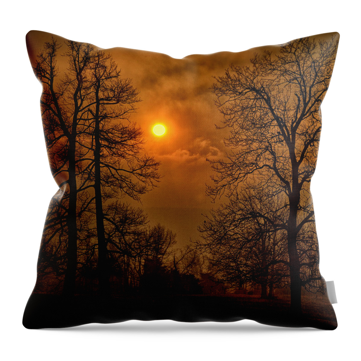Surrealism Throw Pillow featuring the photograph Apocalypse Sunrise by Michael Dougherty