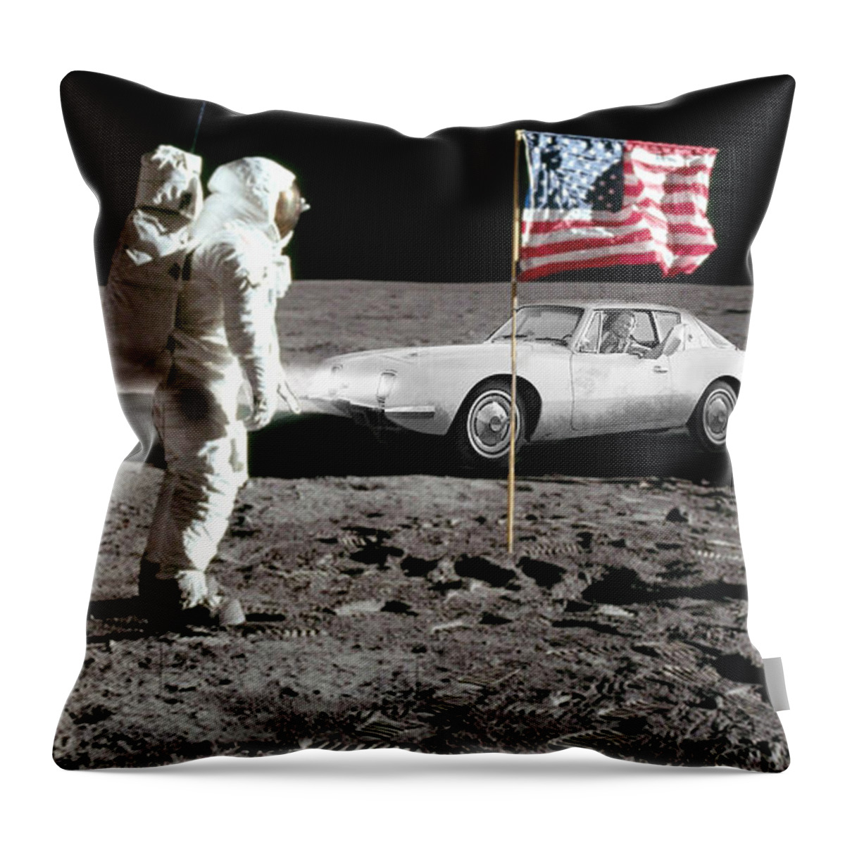 Apollo 11 And Lost Driver Throw Pillow featuring the photograph Apollo 11 and Lost Driver by Chuck Staley