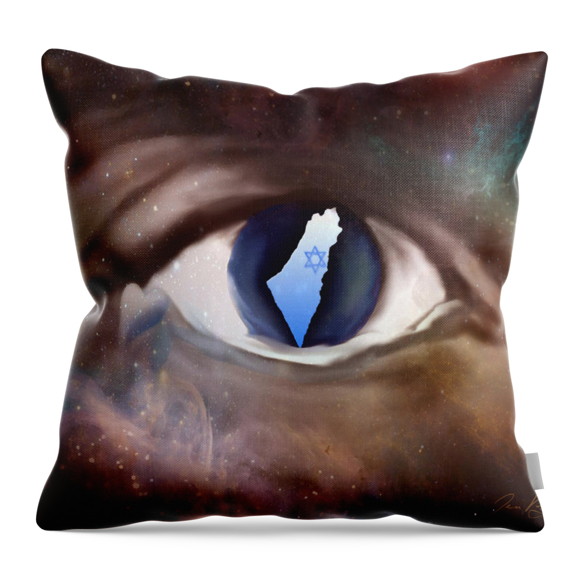 Apple Of His Eye Throw Pillow featuring the digital art Apple of his eye by Jennifer Page