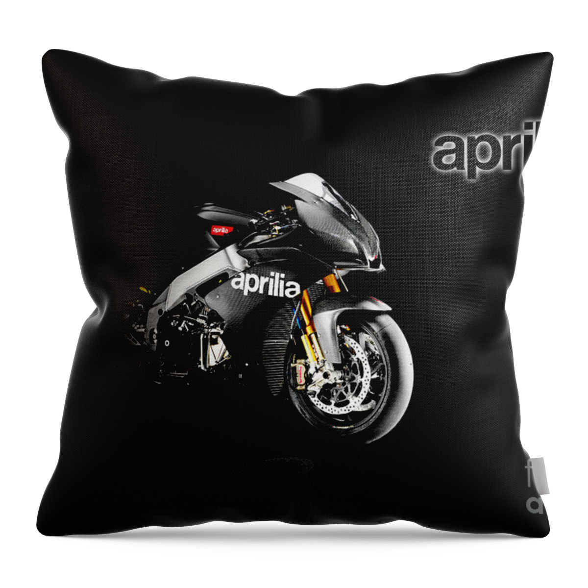 Aprilia Throw Pillow featuring the digital art Aprilia RSV4 by Airpower Art