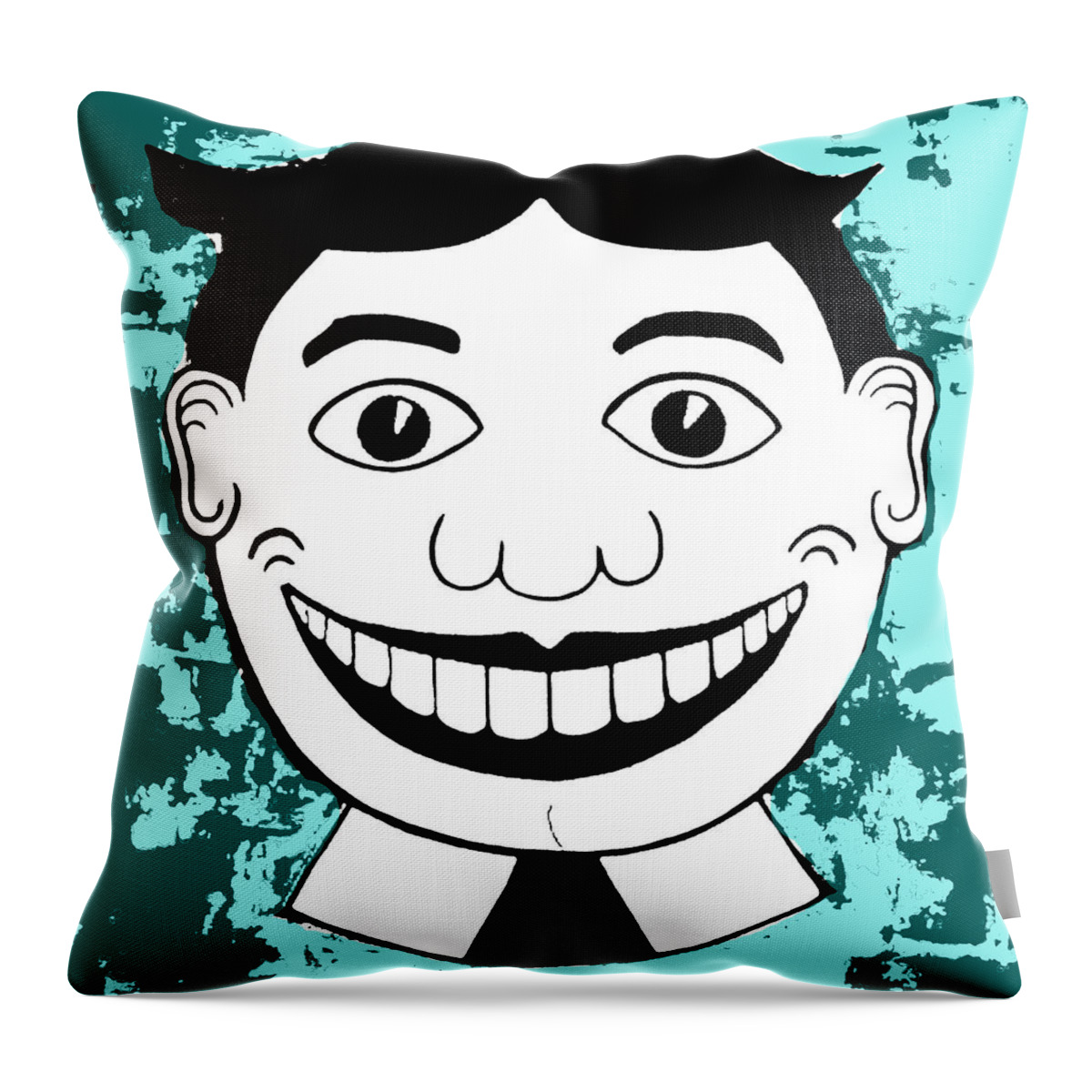 Patricia Arroyo Asbury Art Throw Pillow featuring the painting Aqua Pop Tillie by Patricia Arroyo