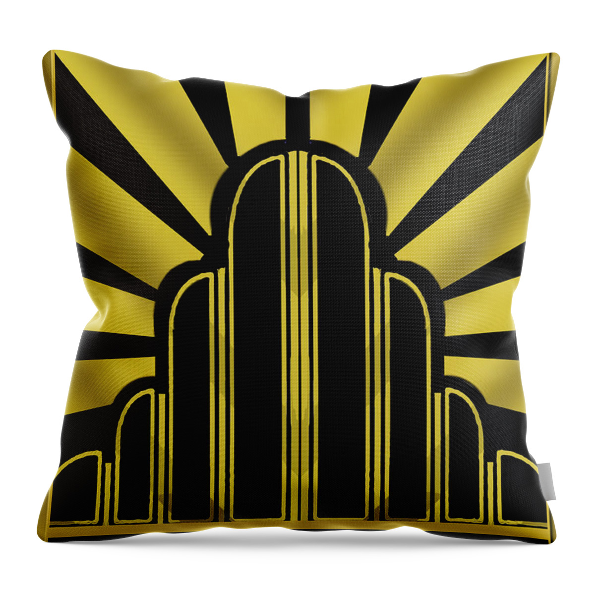 Art Deco Poster - Title Throw Pillow featuring the digital art Art Deco Poster - Title by Chuck Staley