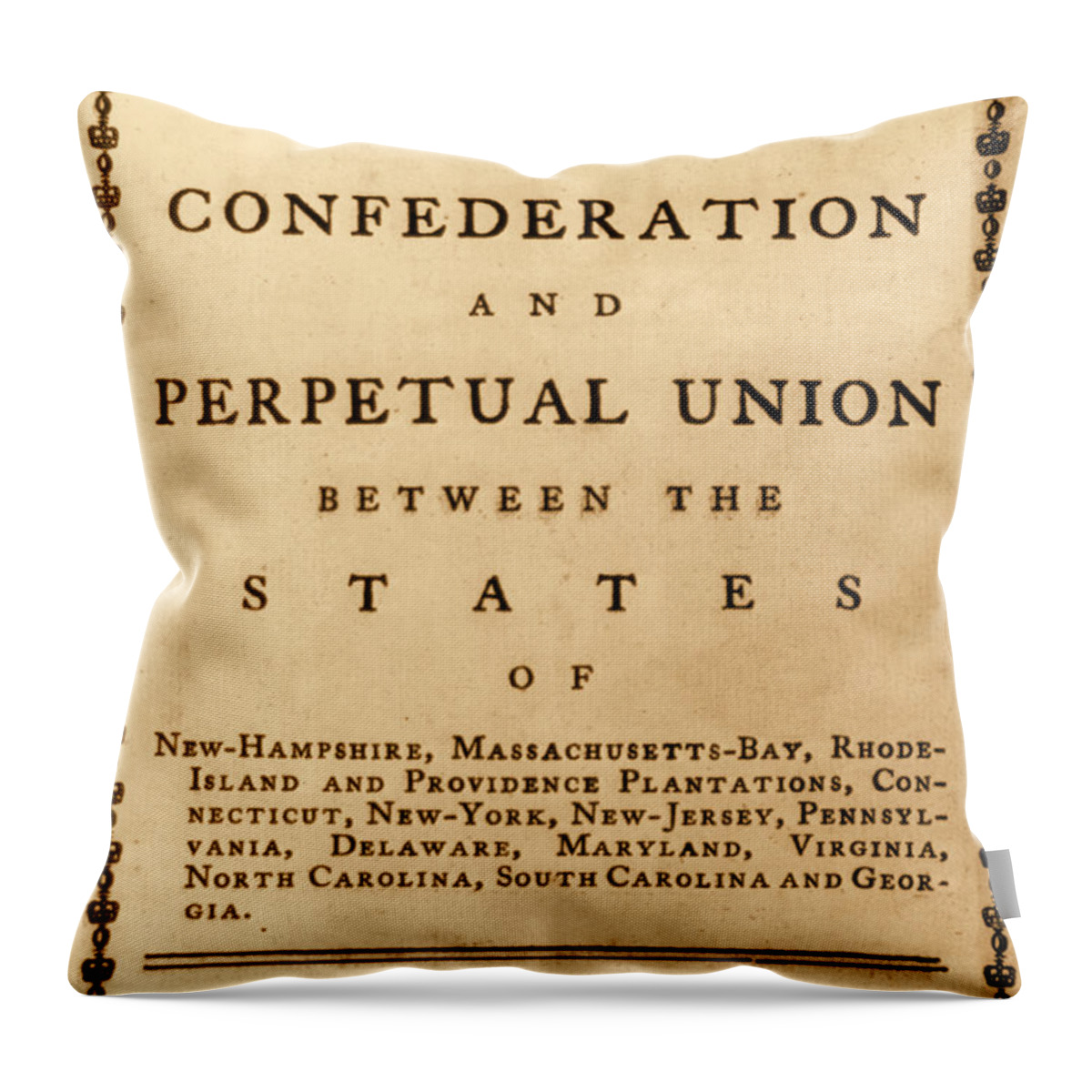 Government Throw Pillow featuring the photograph Articles Of Confederation, 1777 by Science Source