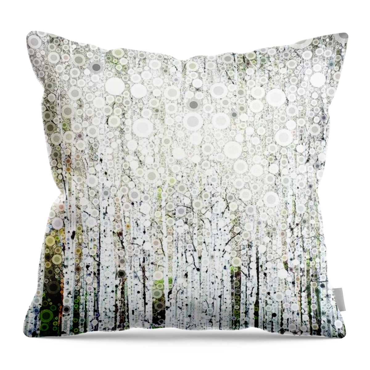 Aspen Throw Pillow featuring the digital art Aspens in the Spring by Linda Bailey