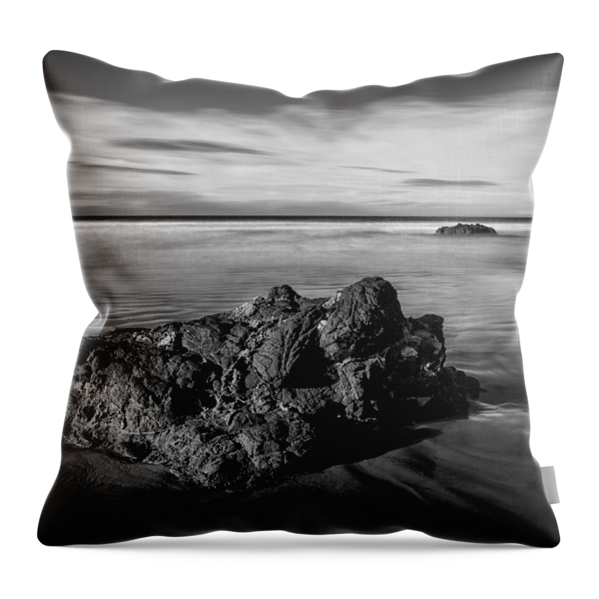 Atlantic Throw Pillow featuring the photograph Downhill - Atlantic Rocks by Nigel R Bell
