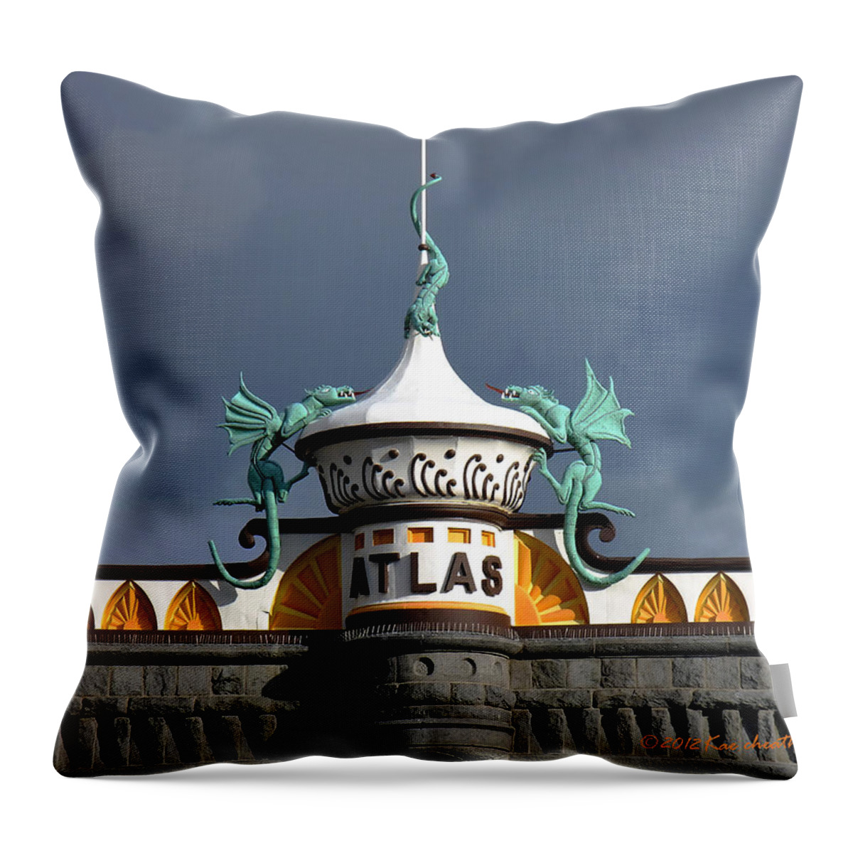 Architecture Throw Pillow featuring the photograph Atlas Building by Kae Cheatham