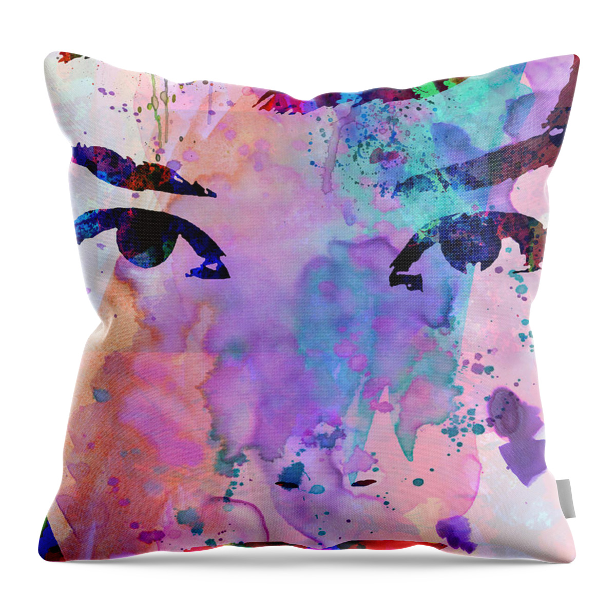 Audrey Hepburn Throw Pillow featuring the painting Audrey Watercolor by Naxart Studio