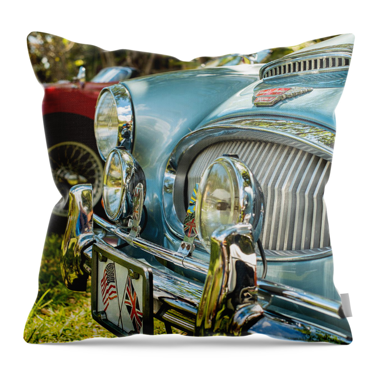 1960s Throw Pillow featuring the photograph Austin Healey by Raul Rodriguez