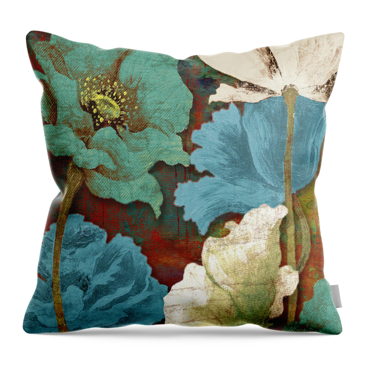 Autumn Throw Pillow featuring the digital art Autumn Floral by Elizabeth Medley