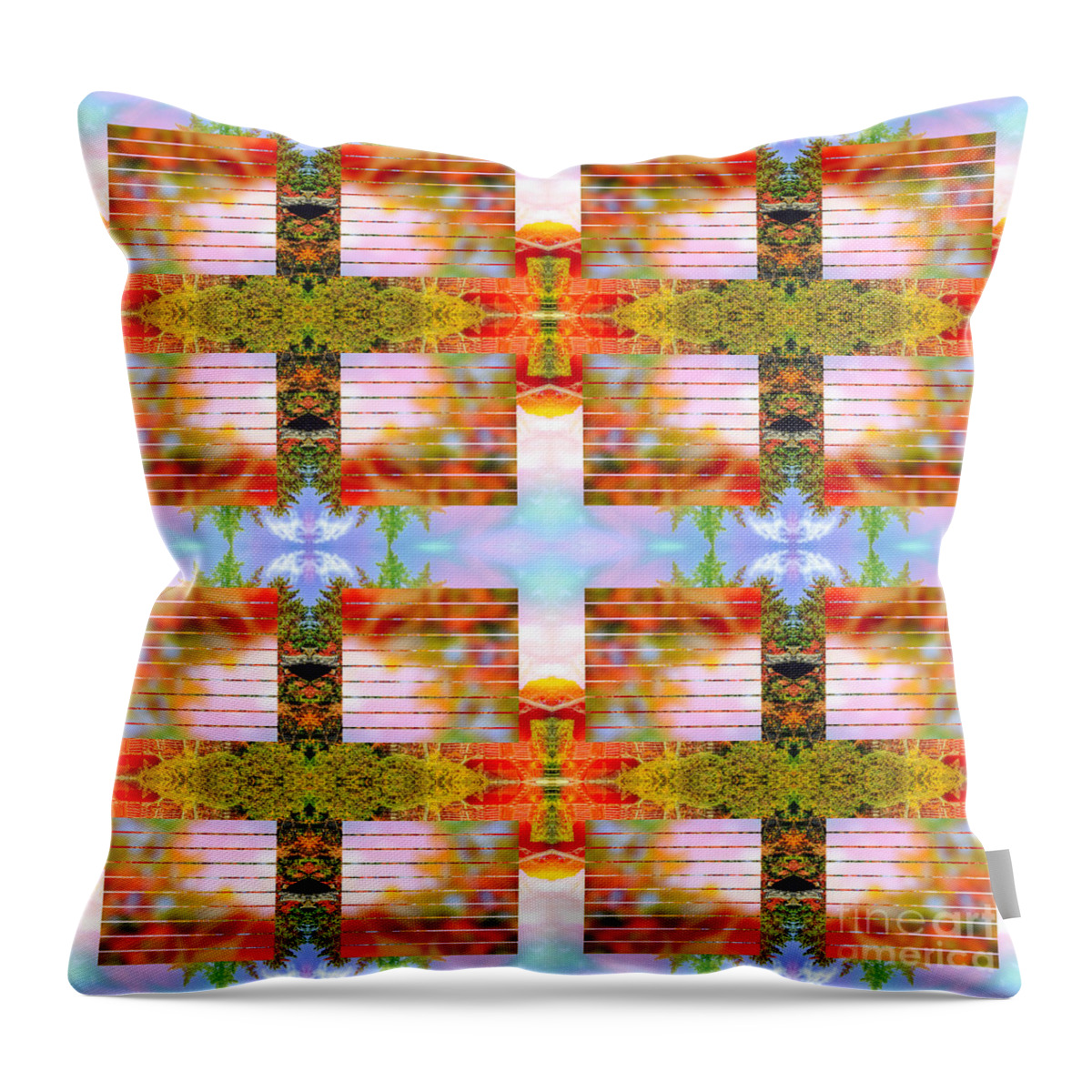 Trees Throw Pillow featuring the digital art Autumn Into Spring by Beverly Claire Kaiya